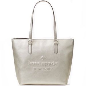 Kate Spade larchmont avenue logo penny Silver Bag